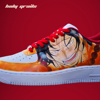 Air Force 1 x Luffy x Shank Fandom One Piece Anime Themed Custom Kicks  side 1