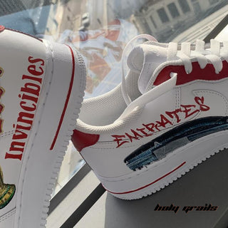 Air Force 1 x Arsenal Football Themed Custom Kicks - Side 2 Close Up