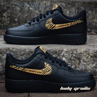 Air Force 1 x Black FCB Football Themed Custom Kicks - Inner Sides