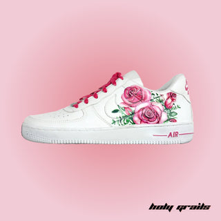 Air Force 1 x Blooming Rose Abstract Themed Custom Kicks - Side 1