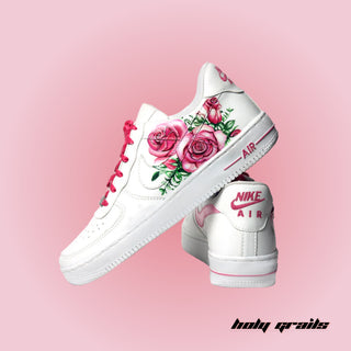 Air Force 1 x Blooming Rose Abstract Themed Custom Kicks - Side & Back