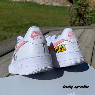 Air Force 1 x Bugs Bunny Love  Cartoon Character Themed - Back While Revealing Bugs Bunny One Side & Looney Toons Logo On Other Shoe Inner Side