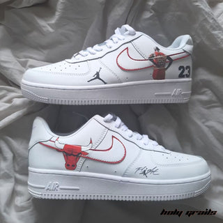 Air Force 1 x Bull's Legacy Sports Themed Hand Painted Custom Kicks - Both Sides
