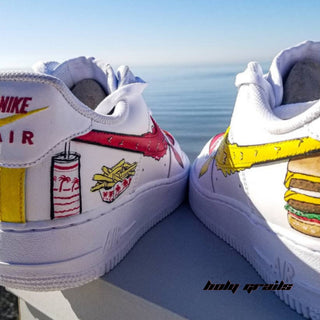 Air Force 1 x Burger Flavours Food Themed Custom Kicks - Back Close Up