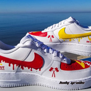 Air Force 1 x Burger Flavours Food Themed Custom Kicks - Side 1 Close Up