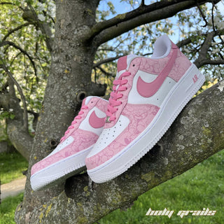 Air Force 1 x Cherry Blossom Abstract Themed Custom Kicks - Front Sides