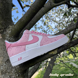 Air Force 1 x Cherry Blossom Abstract Themed Custom Kicks - Side 1