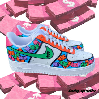 Air Force 1 x Dollar Splash Abstract Themed Custom Kicks - Side 1