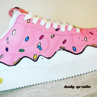 Air Force 1 x Donut Food Themed Custom Kicks - Side 1 Close Up