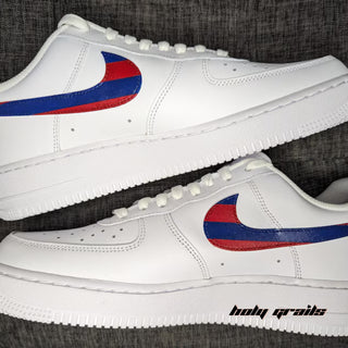 Air Force 1 x FC Barcelona Football Themed Custom Kicks - Both Inner Sides Close Up