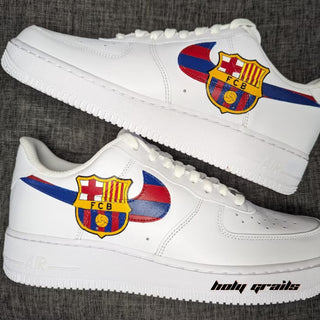 Air Force 1 x FC Barcelona Football Themed Custom Kicks - Both Sides