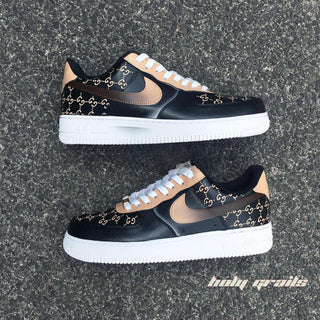 Air Force 1 x Gucci Brand Themed Custom Kicks - Both Sides