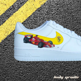 Air Force 1 x Iconic Formula 1 Car Themed Custom Kicks - Side 2 Close Up