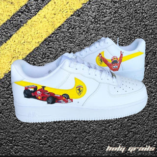 Air Force 1 x Iconic Formula 1 Car Themed Custom Kicks - Sides Close Up