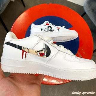 Air Force 1 x Itachi Rocks Naruto Anime Themed Hand Painted Custom Kicks - Inner Side