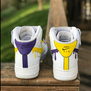 Air Force 1 x Lakers Drip Basket Ball Themed Custom Kicks - Back