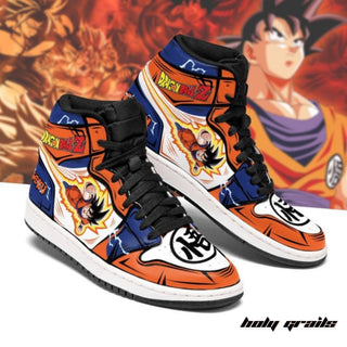 Air Force 1 x Legendary Saiyan Dragon Ball - Young Kid Goku Anime Themed Custom Kicks - Front