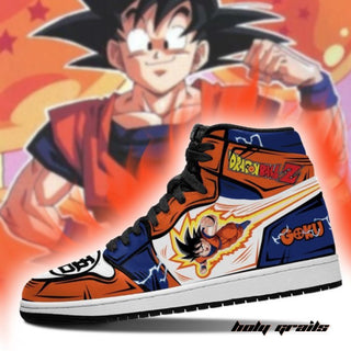 Air Force 1 x Legendary Saiyan Dragon Ball - Young Kid Goku Anime Themed Custom Kicks - Side 1