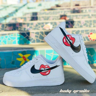 Air Force 1 x Lip Smacking Abstract Themed Custom Kicks - Both Sides