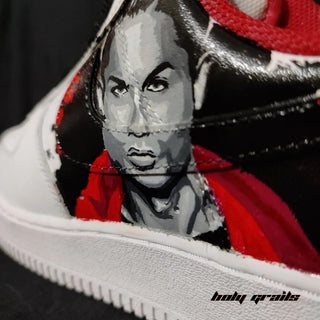 Air Force 1 x Manchester United Football Themed Ronaldo Custom Kicks - Side 1 Close Up