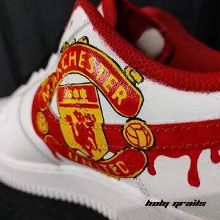 Air Force 1 x Manchester United Football Themed Ronaldo Custom Kicks - Side 2 Close Up