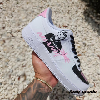 Air Force 1 x Miami Football Themed Custom Kicks - Side 1