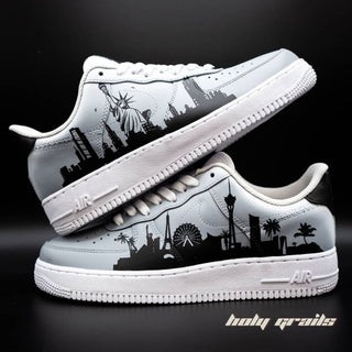 Air Force 1 x NY Skyline Cities Themed Custom Kicks - Both Sides
