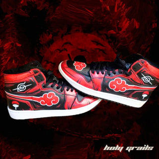 Air Force 1 x Naruto Cloud (Leaf Rouge Ninja, Uchiha Crust and Akatsuki Member) Naruto Anime Themed Custom Kick - Both Sides