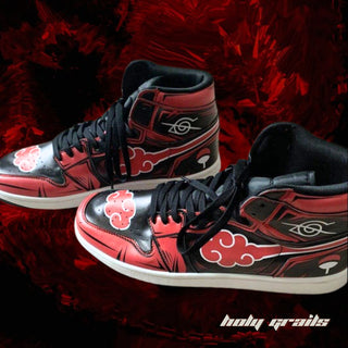 Air Force 1 x Naruto Cloud (Leaf Rouge Ninja, Uchiha Crust and Akatsuki Member) Naruto Anime Themed Custom Kick - Top Side