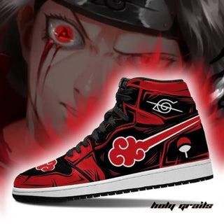 Air Force 1 x Naruto Cloud (Leaf Rouge Ninja, Uchiha Crust and Akatsuki Member) Naruto Anime Themed Custom Kick - Side