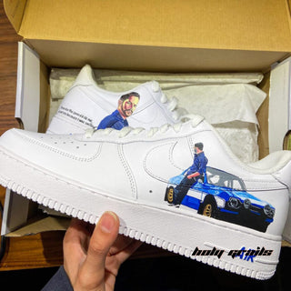 Air Force 1 x Paul Walker Car Themed Custom Kicks - Side 2 Close Up