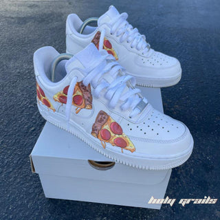 Air Force 1 x Pizza Food Themed Custom Kicks - Side 1