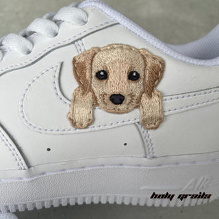 Air Force 1 x Puppy Eyes Pets Themed Custom Kicks - Side Close Up