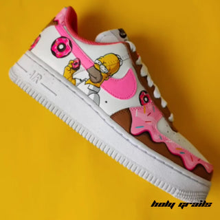 Air Force 1 x Simpsonโs Donut Food Themed Custom Kicks - Side 1