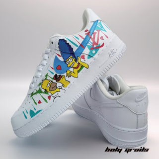 Air Force 1 x Simpsons Wedding Themed Custom Kicks - Side Back