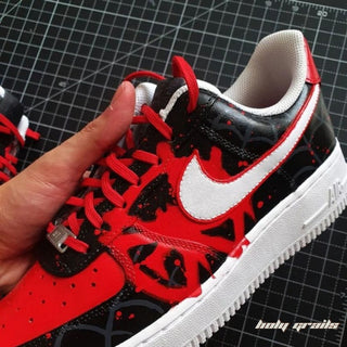 Air Force 1 x Spidy Marvel DC Themed Hand Painted Custom Kicks - Side Close Up