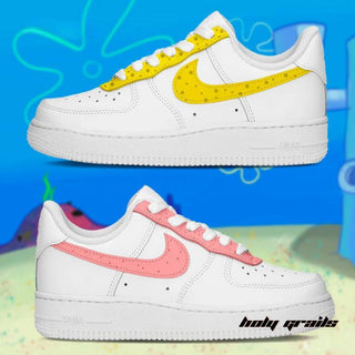 Air Force 1 x Sponge Bob Cartoon Themed Custom Kicks - Both Inner Sides