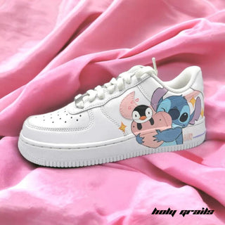 Air Force 1 x Stitch Cartoon Character Themed Custom Kicks - Side 1