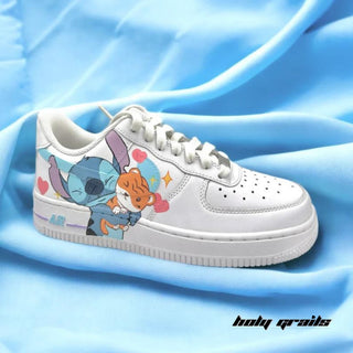 Air Force 1 x Stitch Cartoon Character Themed Custom Kicks - Side 2