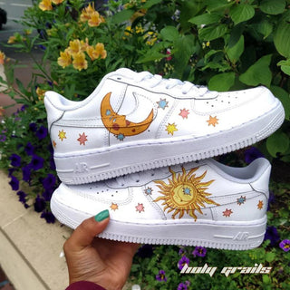 Air Force 1 x Sunshine Abstract Themed Custom Kicks - Both Sides