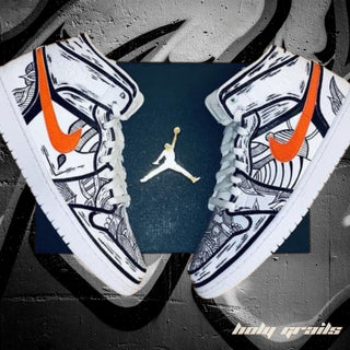 Air Jordan 1 x Insanity Abstract Themed Custom Kicks - Sides With Box
