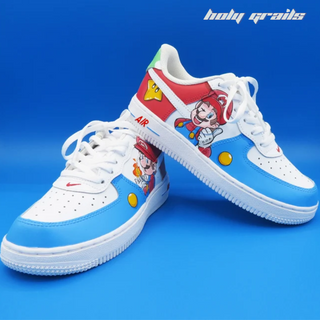 Air Force 1 x Mario Cartoon Character Themed Custom Kicks - Front