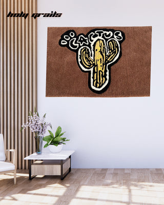 Cactus Flame Tufted Rug On Wall