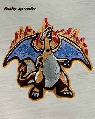 'Charizard Flame' Handtufted Rug on Floor