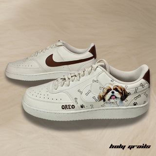 Custom Air Force 1 x Shitzu Lovers - Dog (Pets Themed) Hand Painted Sneaker - Both Sides