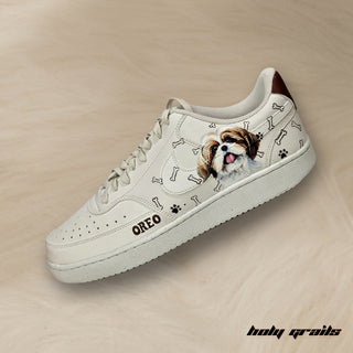 Custom Air Force 1 x Shitzu Lovers - Dog (Pets Themed) Hand Painted Sneaker - Outer Side