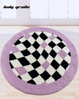 Dreamwave Check Tufted Rug On Floor