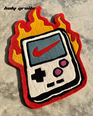 Fire Mode Tufted Rug On Floor Close