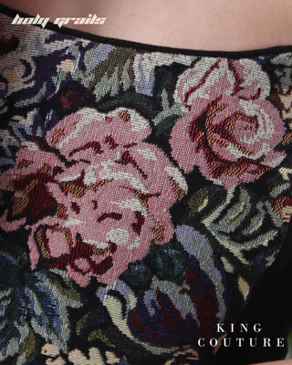 'Floral Jacquard Corset' HG x King Couture - Front Floral Jacquard Close Up