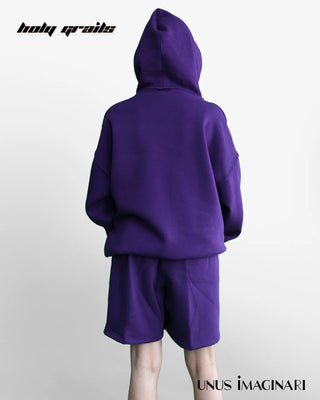 Girl In Streetwear Style 'Purpled' 340 GSM 100% Cotton Oversize Graphic Hoodie HG x Unus Imaginari - Back